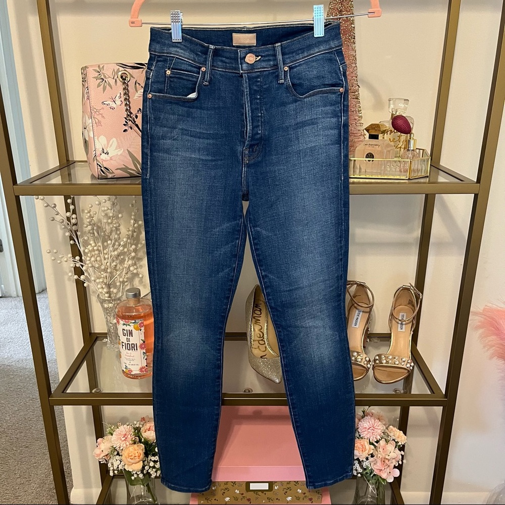 Mother The Super Stunner Ankle In Double Vision Heart Pocket Jeans Size 25